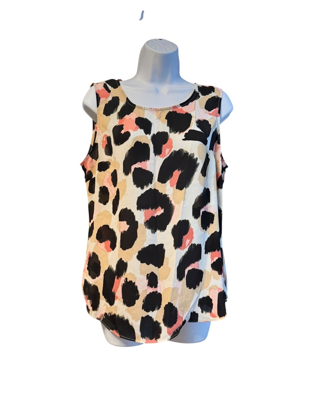 DKNY Medium Sleeveless Animal Print Polyester Top